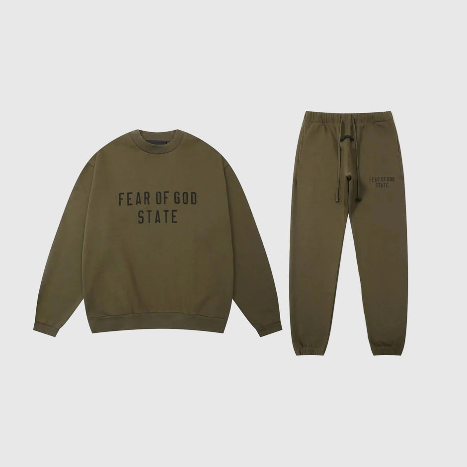Essentials State Tracksuit Olive Green Essentials State Tracksuit Olive Green